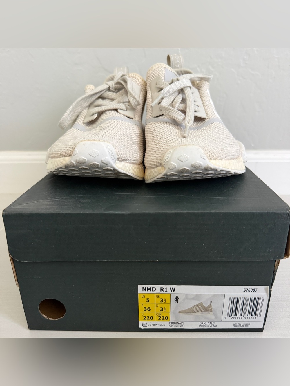 Adidas NMD R1 Womens Casual Sneakers Cream